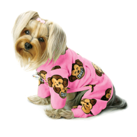 Silly Monkey Fleece Turtleneck Pajamas (Color: Pink, size: S)